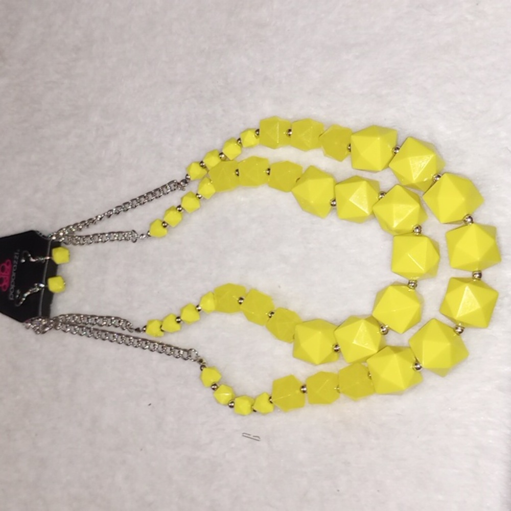 💐Yellow Prism Necklace and Earrings Set💐